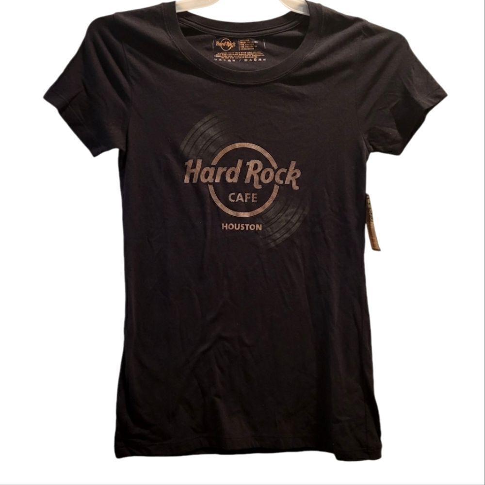 Hard Rock Cafe Womens  Houston Slim Fit short sleeve shirt Medium  NWT